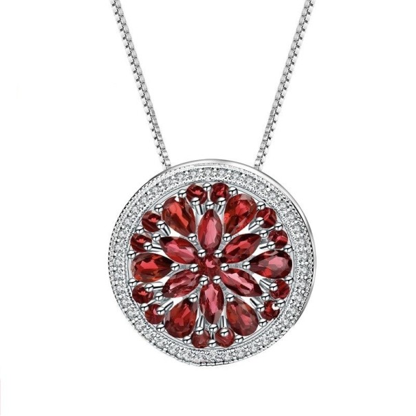 Damhalsband med runt hänge D748 1