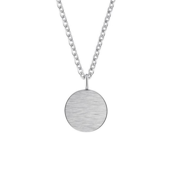 Damhalsband med runt hänge silver