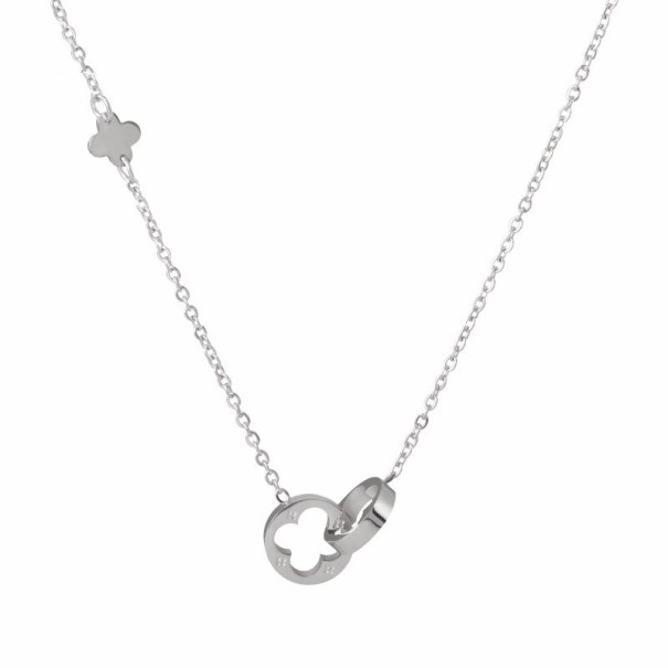 Damhalsband med sammanhängande cirklar silver 1