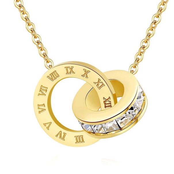 Damhalsband med sammankopplade cirklar G828 guld