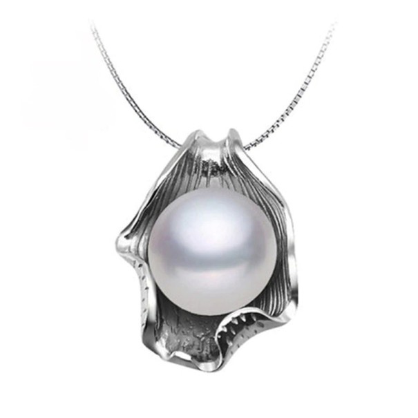 Damhalsband med skal D464 vit