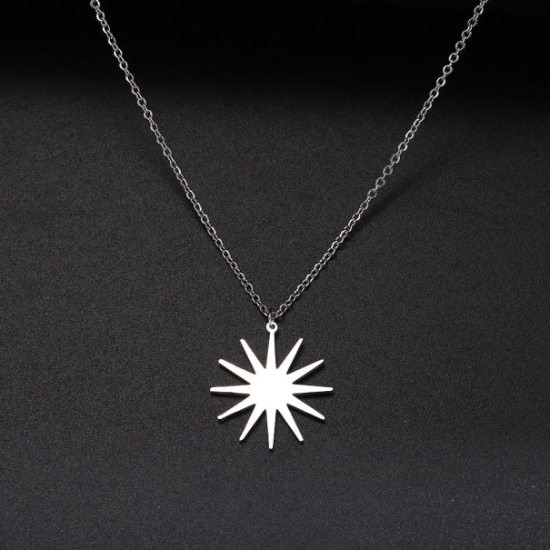 Damhalsband med sol D376 silver