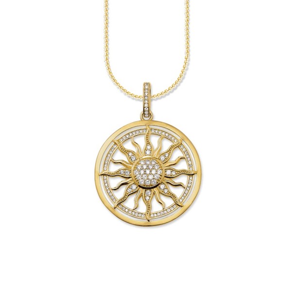Damhalsband med sol i cirkel G563 70 cm