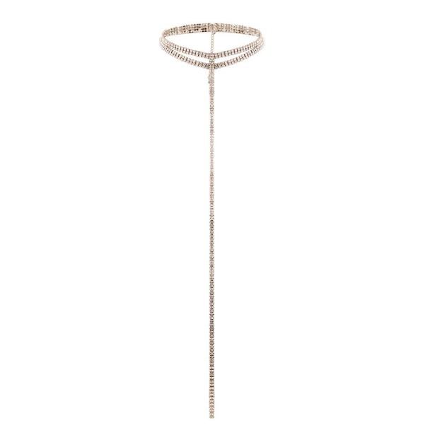 Damhalsband med stenar G831 guld 2