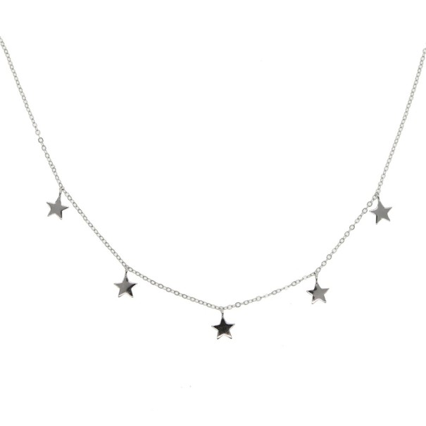 Damhalsband med stjärnor M93 silver