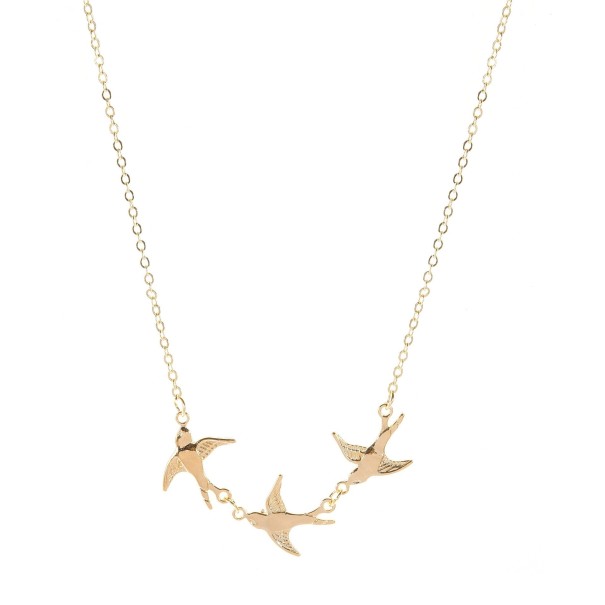 Damhalsband med svalor guld