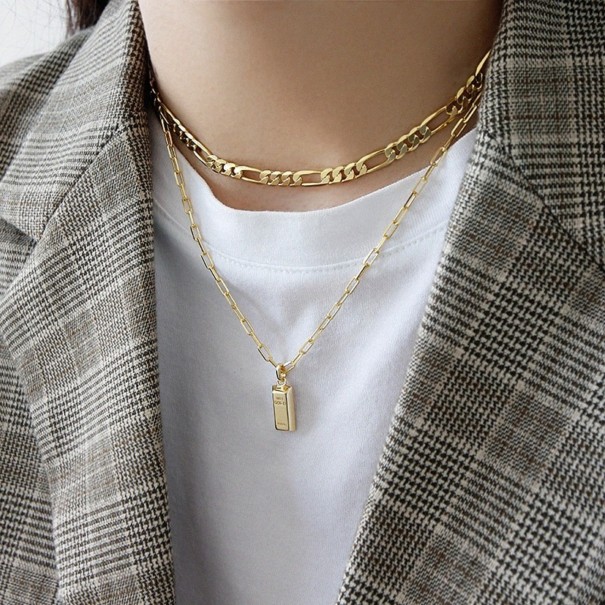 Damhalsband med tegelsten guld