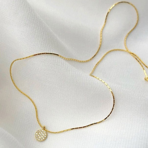 Damhalsband med zirkon D457 silver