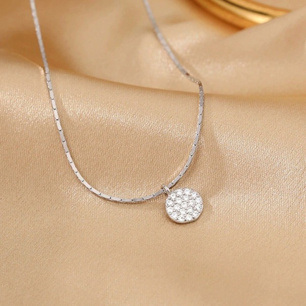 Damhalsband med zirkon D457 silver