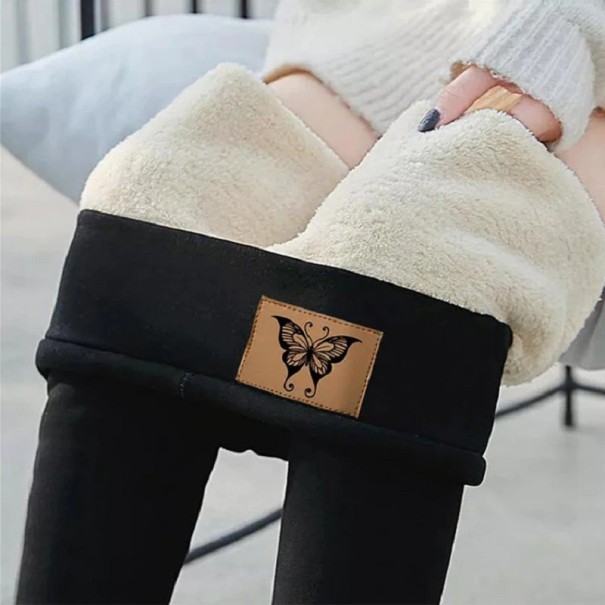 Damisolerade leggings med fjäril svart M