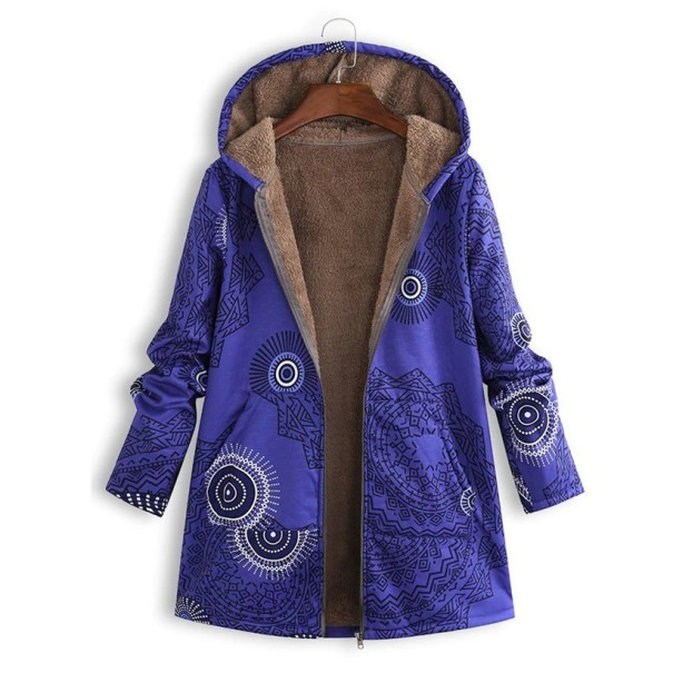 Damjacka med päls P2315 blå XXL