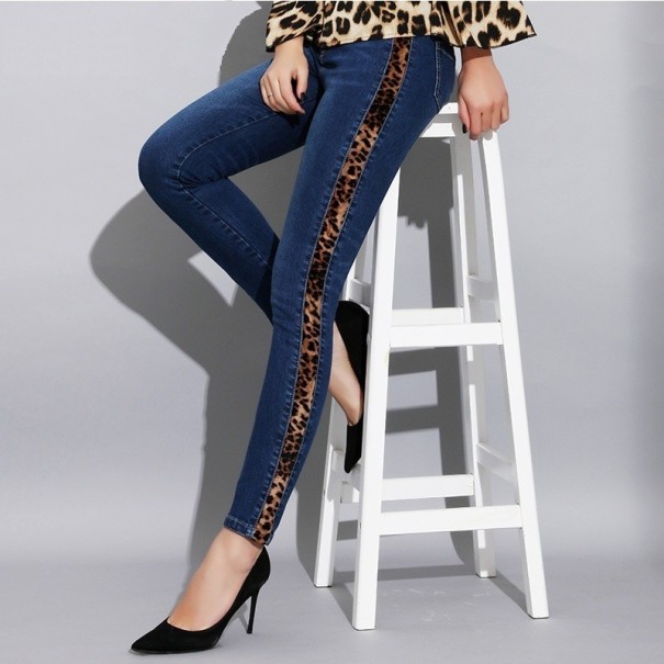 Damjeans med leopardrand