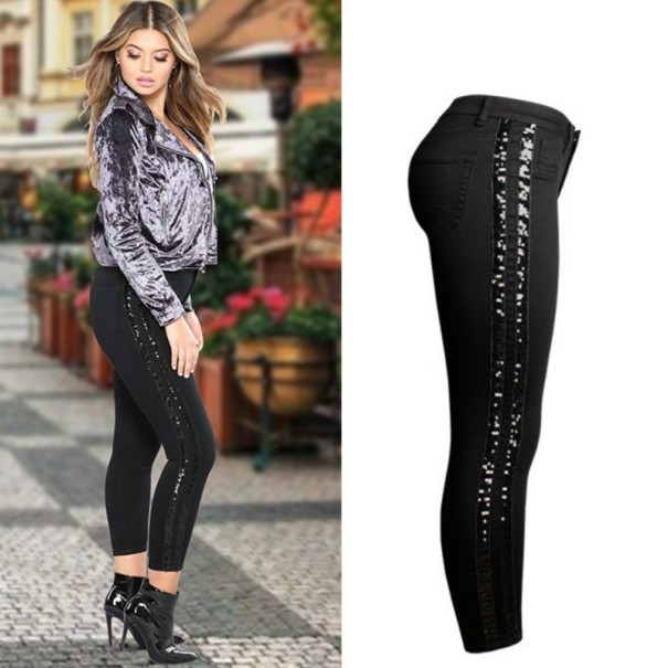 Damjeans med paljettrand