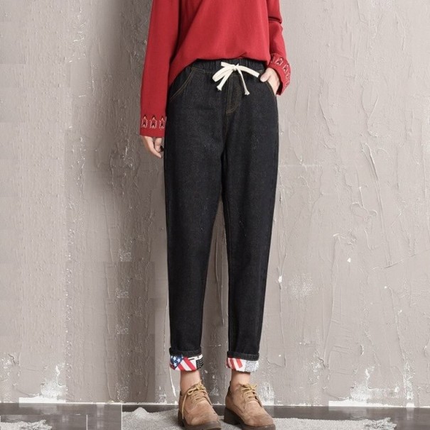 Damjeans med resår i midjan A175 svart 3XL