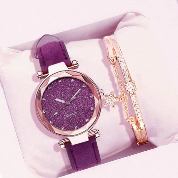 Damklocka med armband R135 lila
