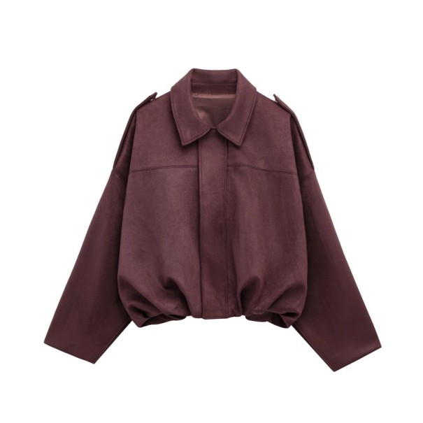 Dammockajacka Storsize-modell Elegant kappa med ståkrage Mjukt material Snygga ytterkläder för höst och vår röd S
