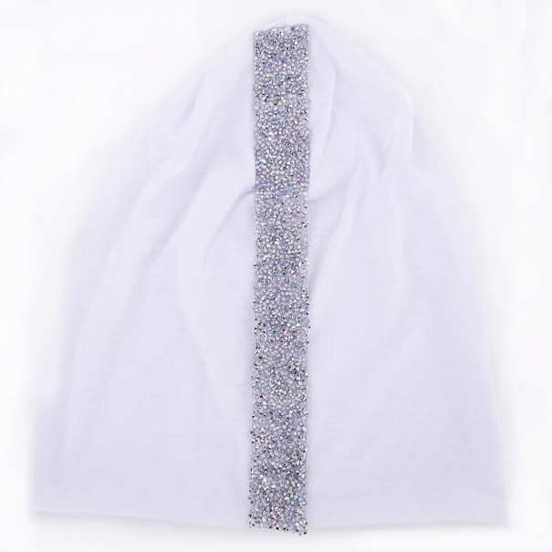Dammössa med glittrande strass vit