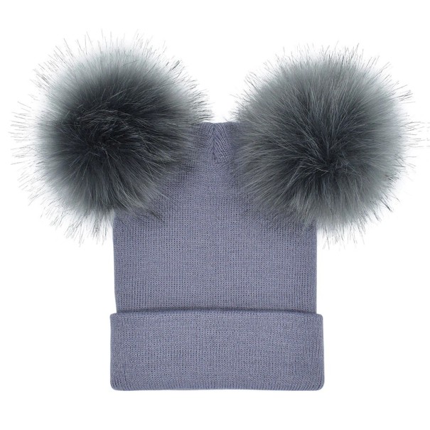 Dammössa med pompoms J2787 grå