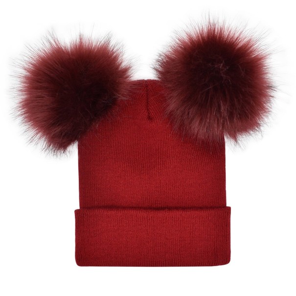 Dammössa med pompoms J2787 röd