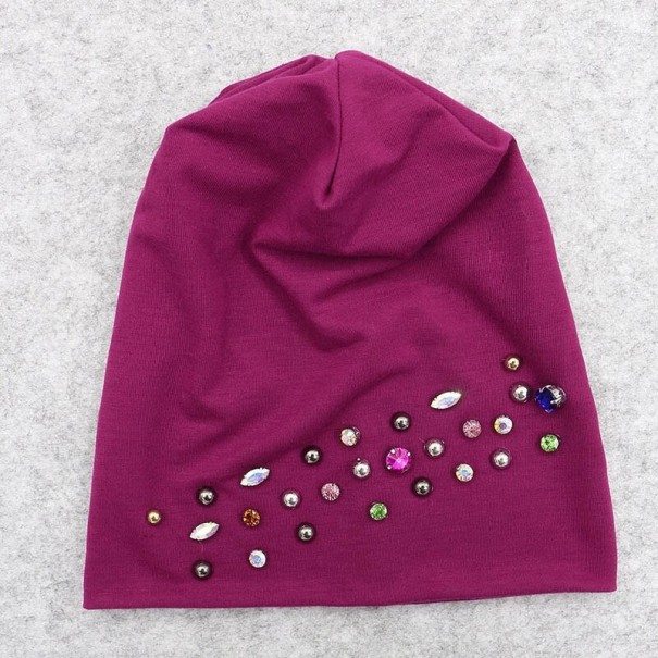 Dammössa med strass vinröd