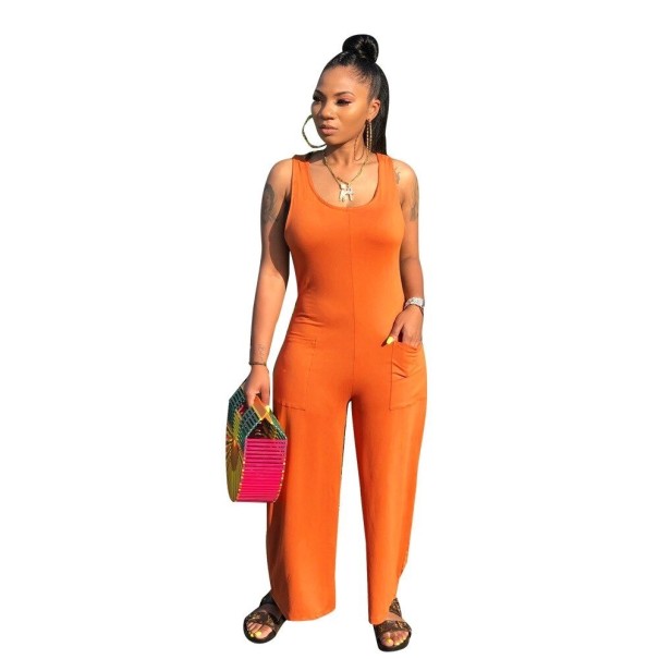 Damoverall med fickor orange XS