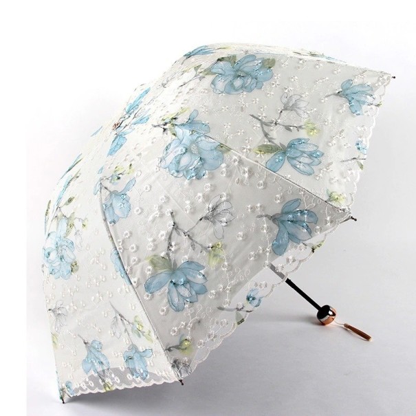 Damparaply med blommor T1414 3