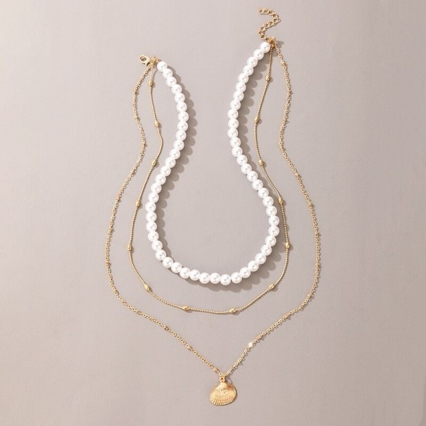 Dampärlhalsband med hänge D174 3