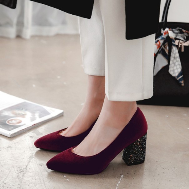 Dampumps med glitterklack J1744