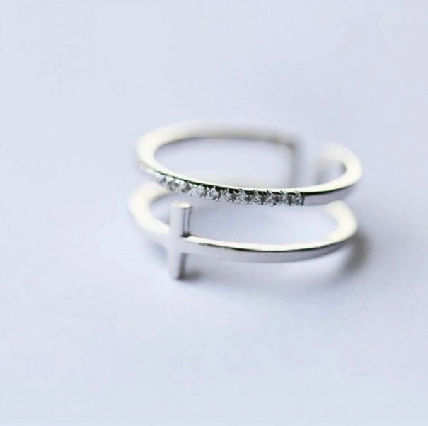 Damring med kors D1606 silver