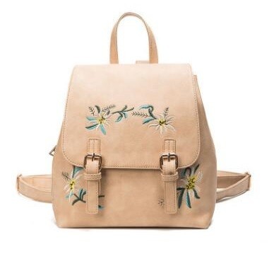 Damryggsäck med blommönster J2438 gammelrosa