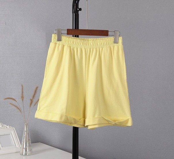 Damshorts i bomull B896 gul L