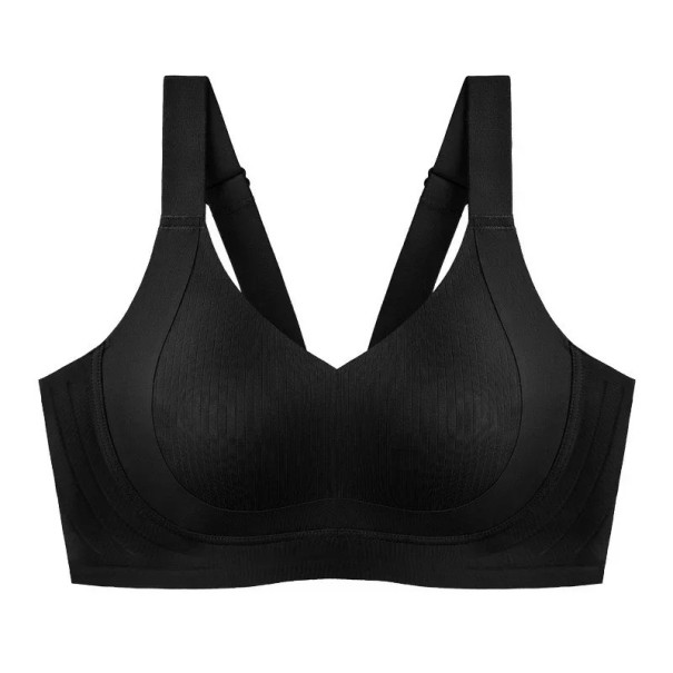 Damsk bra med formade kupor utan bygel nylon bekväm för vardagligt bruk slät konstruktion diskret design svart XL