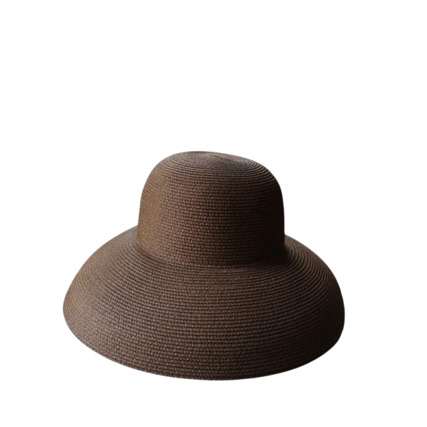 Damsk straw hat 56–58 cm Straw Summer lightweight sun hat Elegant beach accessory for vacation kaffebrun