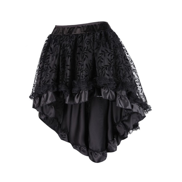 Dámská asymetrická sukně s krajkou černá 3XL