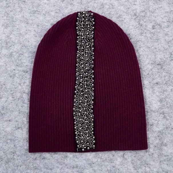 Dámská beanie čepice s korálky 4