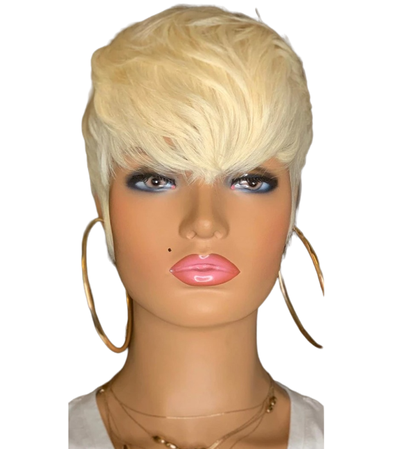Damska blond peruka z prawdziwymi włosami N895 1