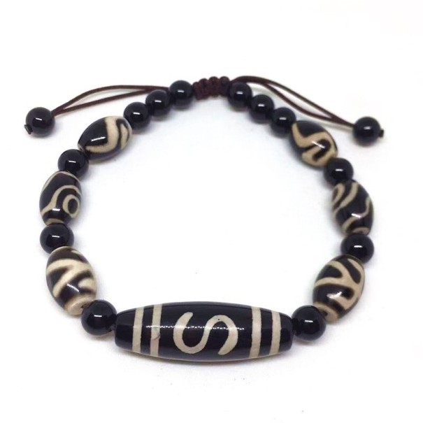 Damska bransoletka sznurkowa z koralikami H150 6