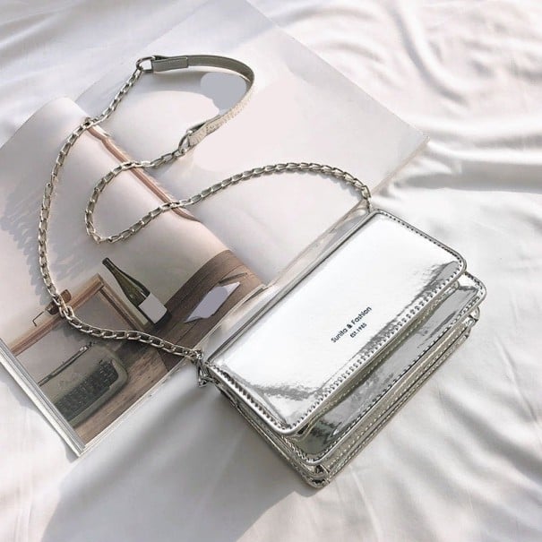 Dámská crossbody kabelka M1661 stříbrná