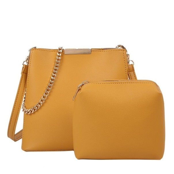 Dámská crossbody kabelka set 2 ks tmavě žlutá