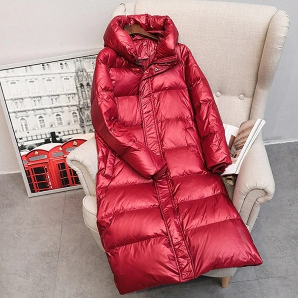 Dámska dlhá zimná bunda P2198 červená XL