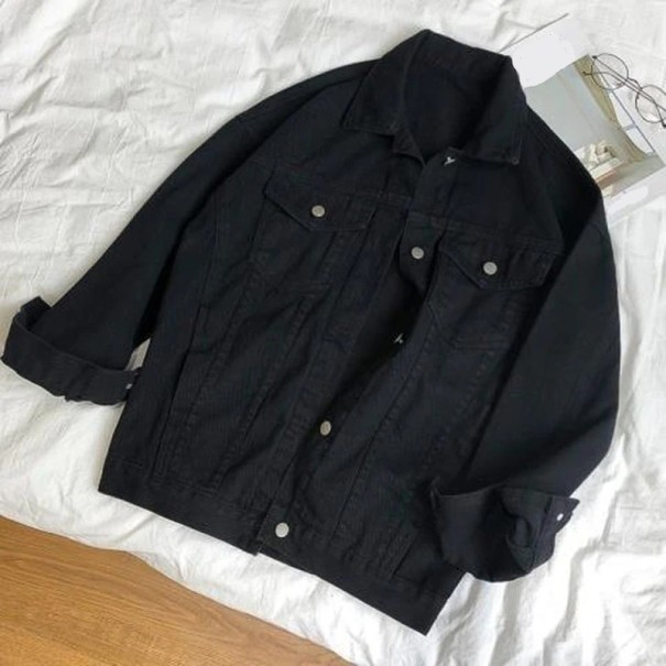 Dámska džínsová bunda P1413 čierna L