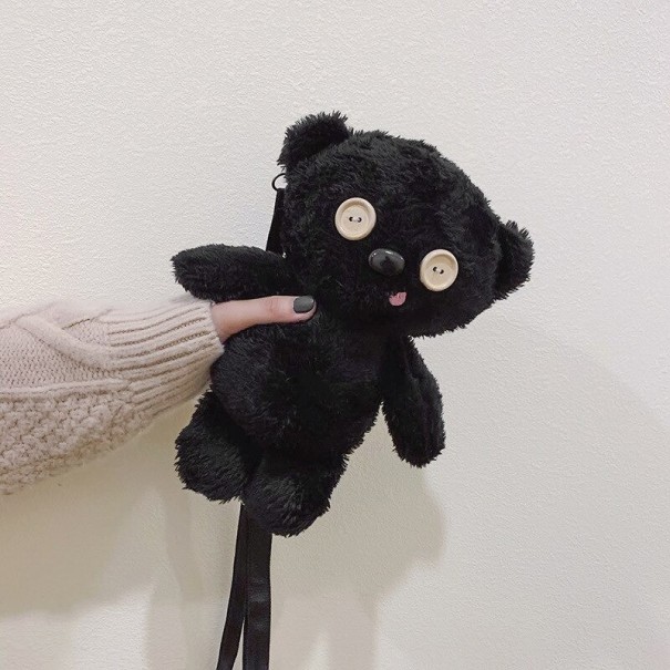 Dámska kabelka z umelej kožušiny medveď M1138 čierna