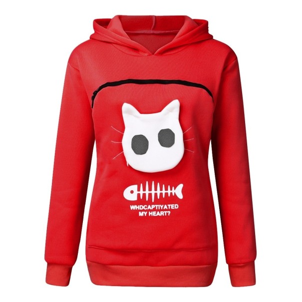 Dámská kočičí mikina červená S
