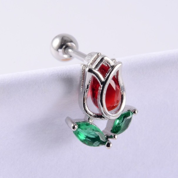 Dámska kôstková náušnica s kryštálmi 20