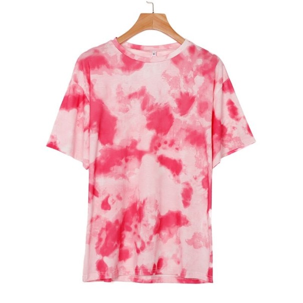 Damska koszulka batikowa A1266 różowy L
