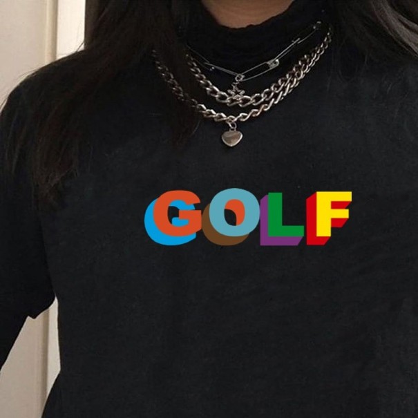 Damska koszulka golfowa czarny S