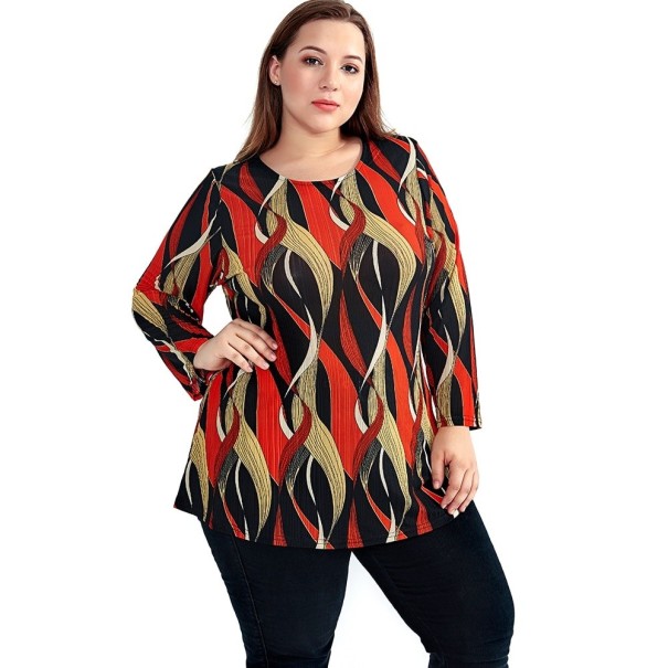 Damska koszulka plus size z długim rękawem 3XL