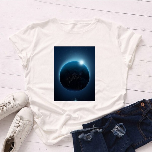 Damska koszulka z nadrukiem księżyca biały 3XL 1