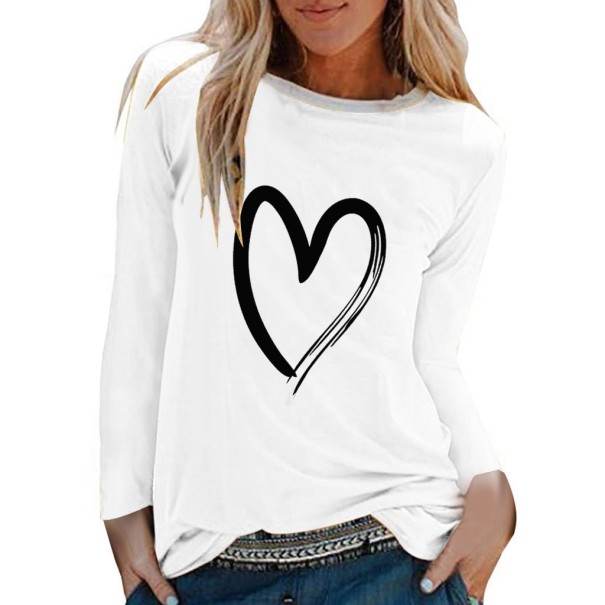 Damska koszulka z sercem biały XL
