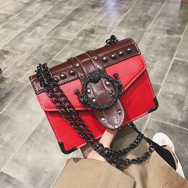 Dámska kožená kabelka M921 červená